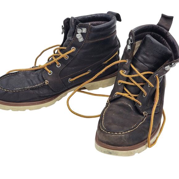 Sperry Top Sider Shoes Boot Mens 13M Non Marking Leather High Top Ankle Nautical - Picture 1 of 16
